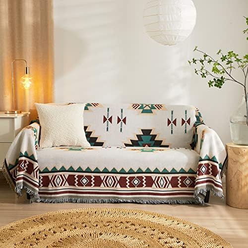 ROOMLIFE Reversible Two-Sided Knitted Sofa Covers Bohemian Couch Cover Blanket Universal Sofa Slipcover Couch Cover for Dogs,70"X 102" Shop